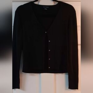 Ann Taylor SILK Black Cardigan Sweater